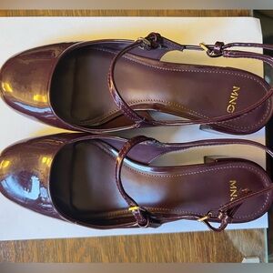 Mango Burgundy Patent Leather Women's Shoes size 6.5